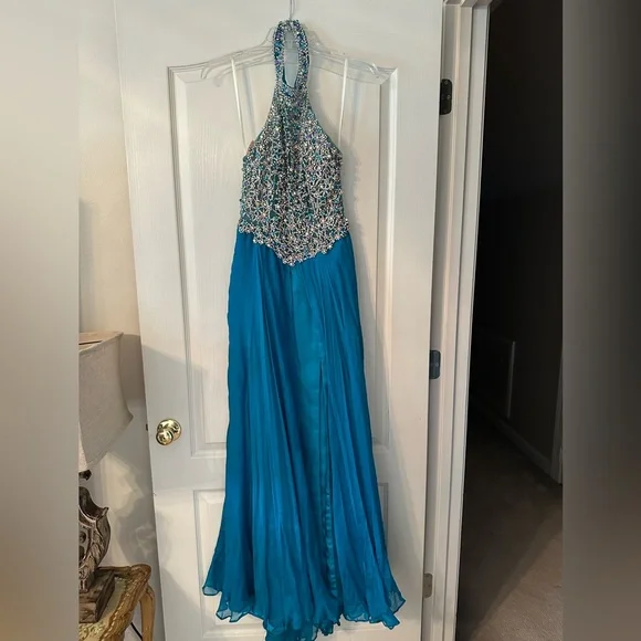 Mac Duggal | Dresses | Mac Duggal Blue Prom Dress | Poshmark